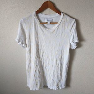 3 for $20 Current/Elliott Women's Faint Cheetah Print Crewneck T-Shirt White | 1